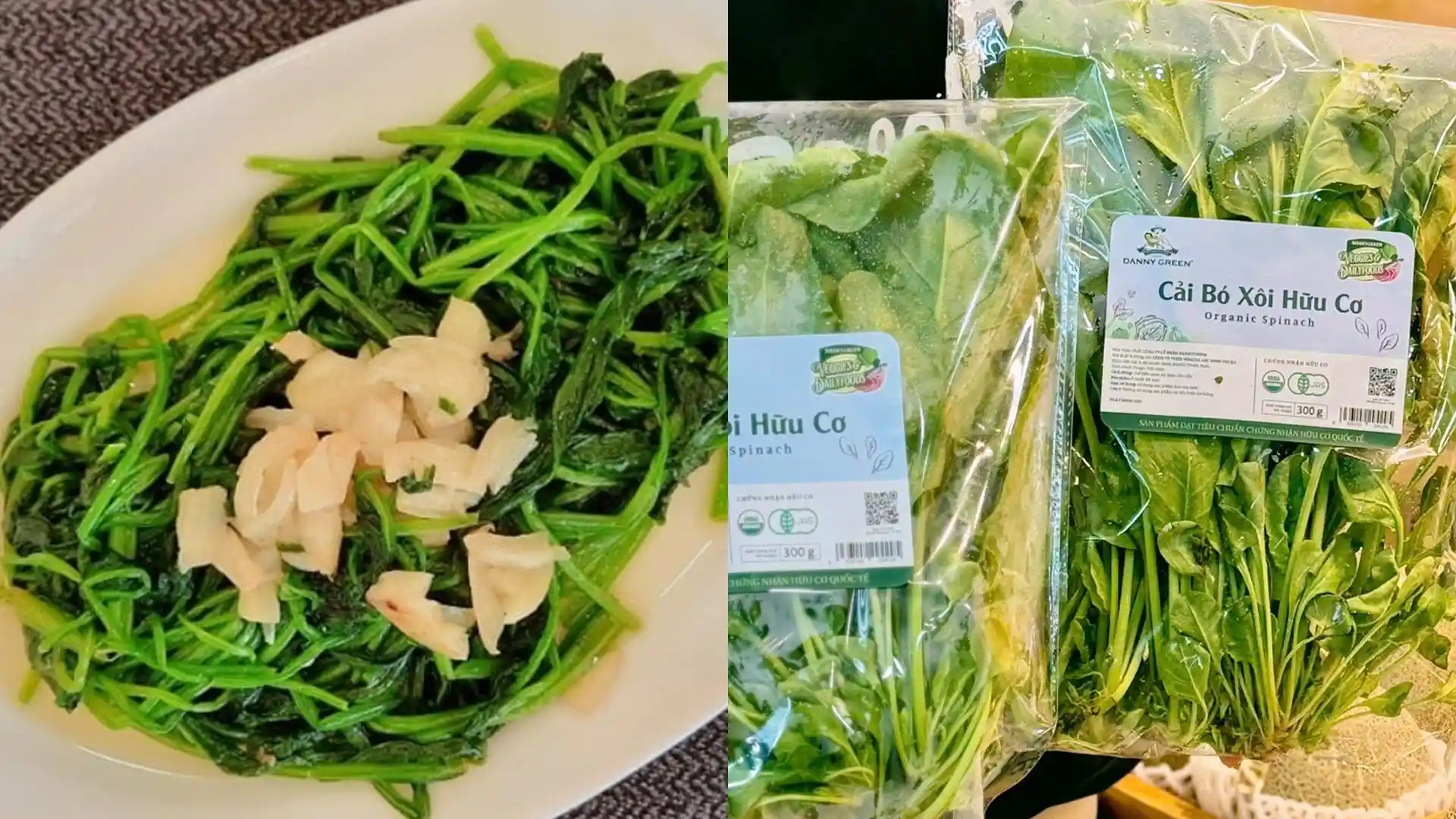 Cải bó xôi xào tỏi